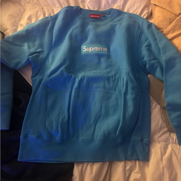 Supreme box logo crew neck Blue Men's Sweater
